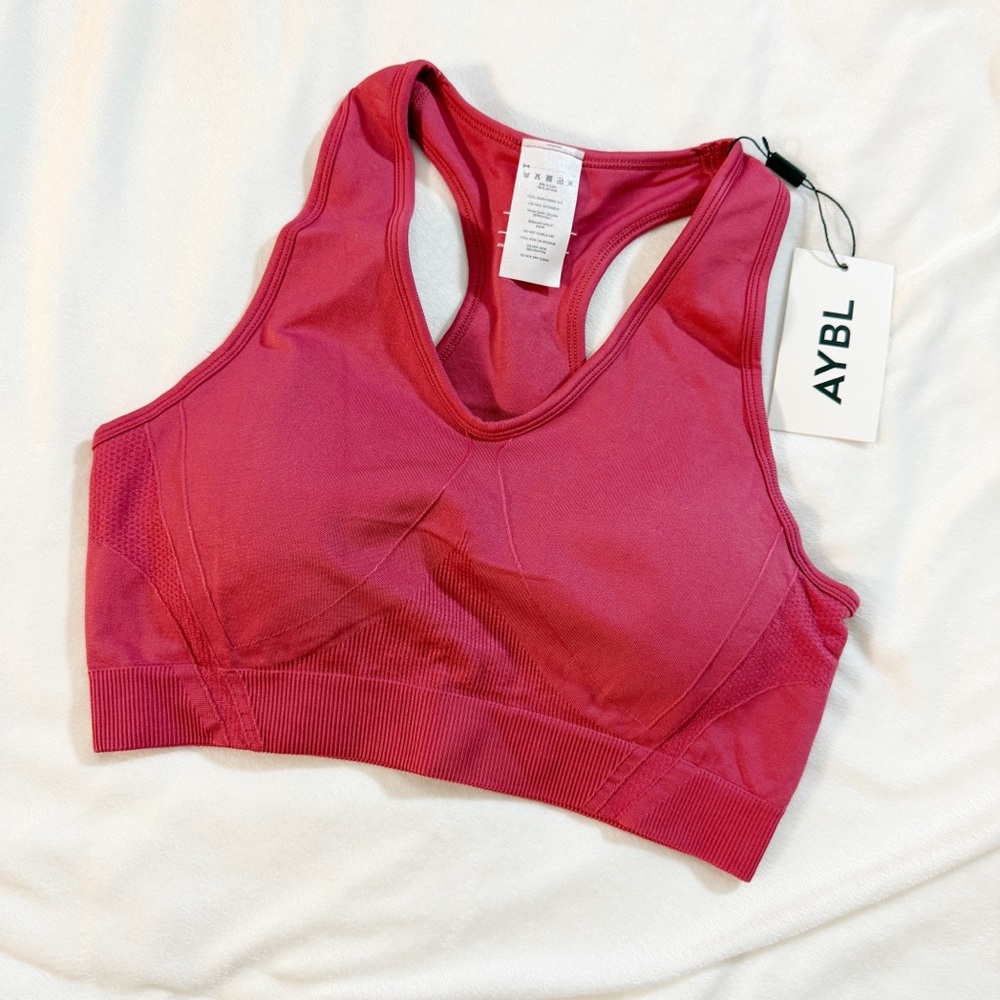 AYBL Balance V2 Seamless Sports Bra Dusty Rose Pink Medium NWT